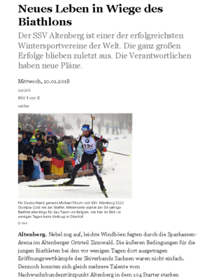 SZ-Online: Neues Leben in Wiege des Biathlons